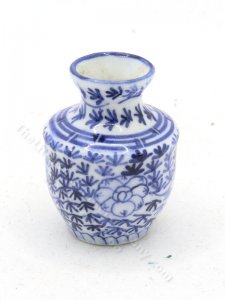 (image for) Miniature Blue and White Floral Ceramic Vase
