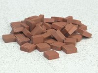 (image for) Miniature Square Red Patio Bricks for Dollhouses
