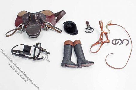 (image for) Dollhouse Scale Model Horse Riding Set