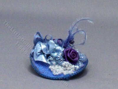 (image for) Vintage Miniature Blue Flower Hat for Dollhouses