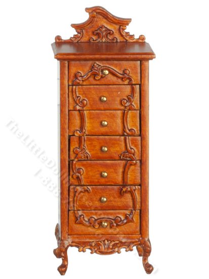(image for) Miniature Art Nouveau Walnut Chest of Drawers