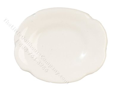 (image for) Miniature Oval Ceramic Plate for Dollhouses