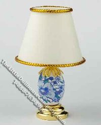 (image for) Miniature Battery Operated Porcelain Table Lamp for Dollhouses