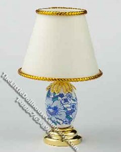(image for) Miniature Battery Operated Porcelain Table Lamp for Dollhouses