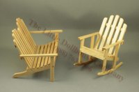 (image for) Dollhouse Miniature Adirondack Garden Furniture Set (2pc)