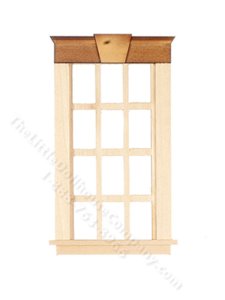 (image for) Miniature 6-Over-6 Keystone Window for Dollhouses