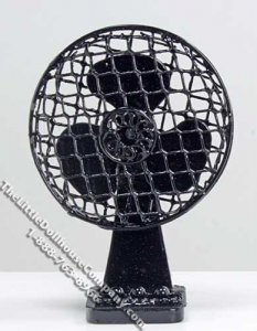 (image for) Dollhouse Scale Model Black Tabletop Fan (nonfunctional)