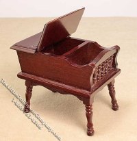 (image for) Miniature Mahogany Magazine Table w/Hinged Lid for Dollhouses