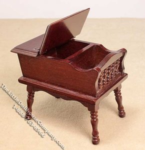 (image for) Miniature Mahogany Magazine Table w/Hinged Lid for Dollhouses