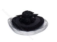 (image for) Miniature Black Mourning Ladies Hat by Julie Dewar