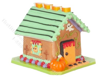 (image for) Miniature Halloween Gingerbread House for Dollhouses