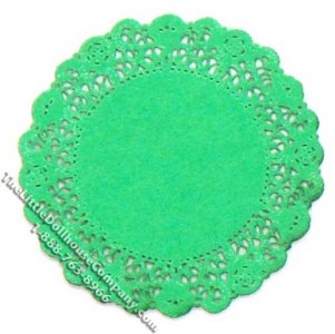 (image for) Miniature Christmas Green Laser Cut Doily for Dollhouses