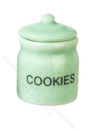 (image for) Miniature Green Cookie Jar for Dollhouses