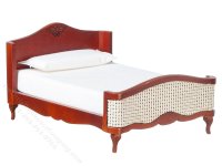 (image for) Miniature Double Bed, Walnut and Caned