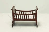 (image for) Miniature Walnut Lincoln Cradle for Dollhouses
