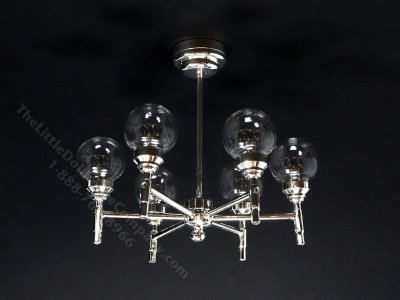(image for) Miniature Battery Operated 6-Arm Madison Park Chandelier with Wand for Dollhouses