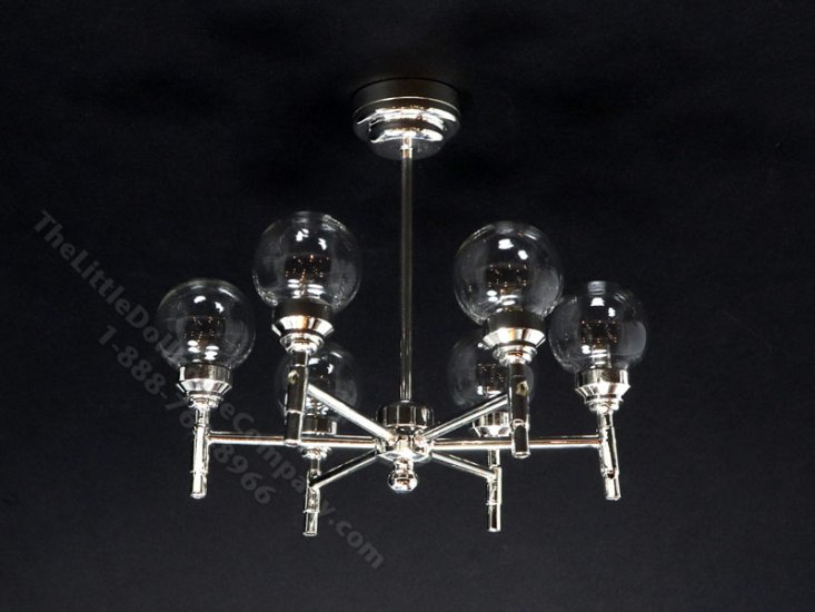 (image for) Miniature Battery Operated 6-Arm Madison Park Chandelier with Wand for Dollhouses