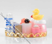 (image for) Miniature Tray of Bath Accessories for Dollhouses