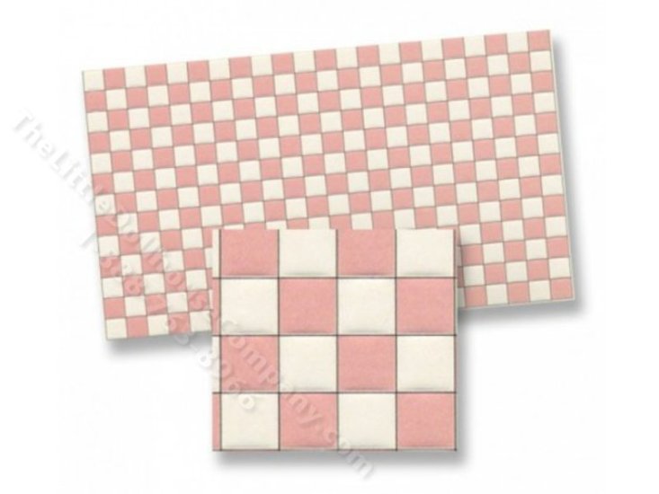 (image for) Dollhouse 1/2 Scale Model Pink and White Floor Tiles