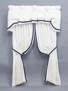 (image for) Miniature White Drapes and Valance for Dollhouses