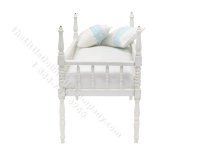 (image for) Miniature White Victorian Crib for Dollhouses