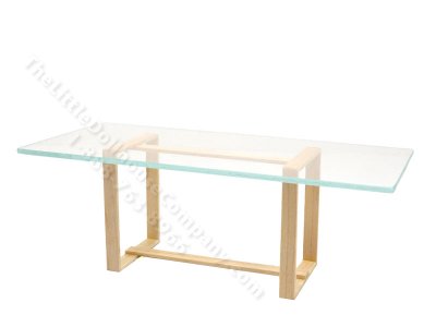 (image for) Modern Glass Dining Room Table w/ Natural Base by Warren Richardson