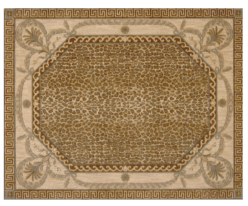 (image for) Miniature Small Scale Rug with Cheetah Print in Hexagonal Frame
