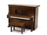 (image for) Miniature Piano Music Box with Stool for Dollhouses