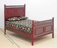 (image for) Miniature 5pc Mahogany Bedroom Set for Dollhouses