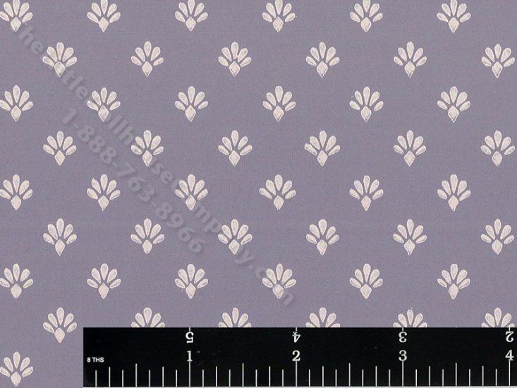 (image for) White Fans on Lavender Miniature Wallpaper for Dollhouses