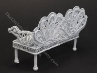 (image for) Miniature White Wire Garden Bench/Sofa