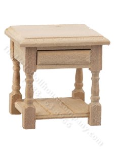 (image for) Miniature Unfinished End Table for Dollhouses