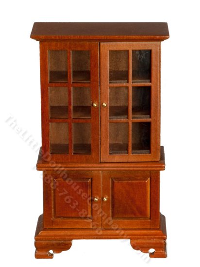 (image for) Miniature Walnut Hutch for Dollhouses