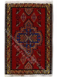 (image for) Miniature Red Turkish Rug for Dollhouses - 3x2