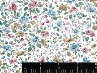 (image for) Blue, Brown and Pink Floral Miniature Wallpaper for Dollhouses