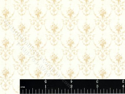 (image for) Yellow Medallion Miniature Wallpaper for Dollhouses
