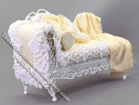 (image for) Miniature White & Yellow Chaise Lounge by Serena Johnson