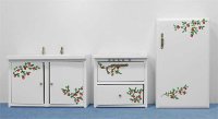 (image for) Miniature Six Piece Apple Theme Kitchen Set for Dollhouses