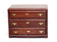 (image for) Miniature Mahogany Dresser for Dollhouses