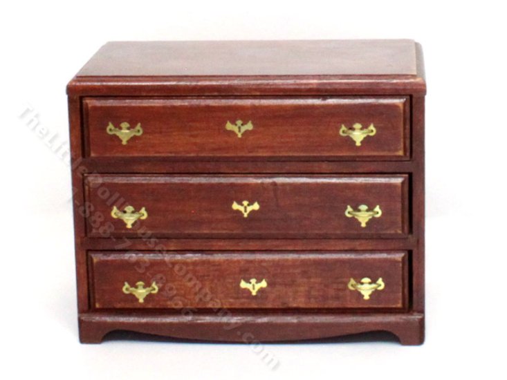 (image for) Miniature Mahogany Dresser for Dollhouses