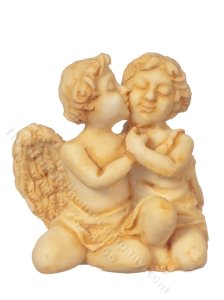 (image for) Miniature Kissing Cherubs Statue for Dollhouses - Tan