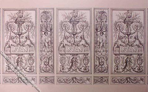 (image for) Art Panel Parchment Wall Scene Miniature Mural for Dollhouses