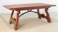 (image for) Miniature Spanish Style Planked Top WalnutTable for Dollhouses
