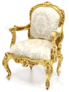 (image for) Miniature Gold Armchair by Robert Dawson for Dollhouses