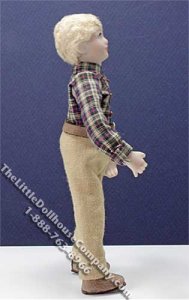 (image for) Miniature Child in Brown Shirt and Pants by Patsy Thomas
