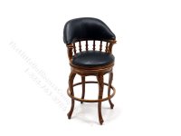 (image for) Miniature Black Leather Bar Stool for Dollhouses