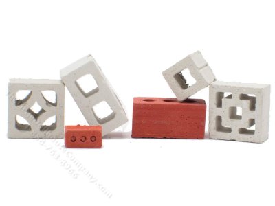 (image for) Miniature Brick and Cinder Block Sample Pack for Dollhouses