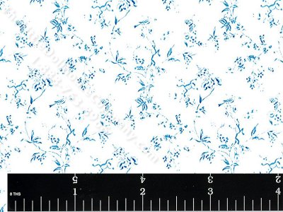 (image for) Blue Floral Pattern Miniature Wallpaper for Dollhouses
