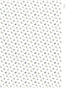 (image for) White Smal Floral Miniature Wallpaper for Dollhouses