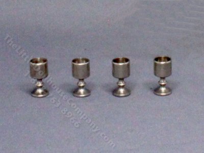 (image for) Vintage Set of Miniature Silver Goblets for Dollhouses